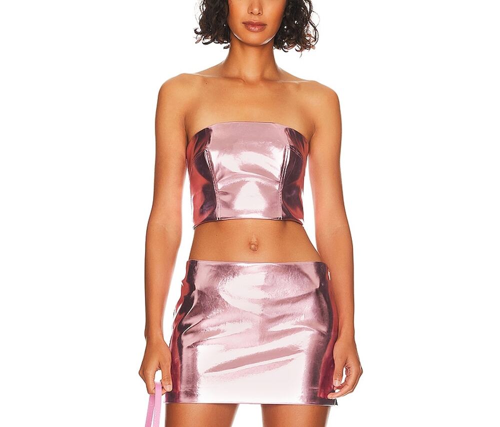 Song Of Style Metallic Pink Karlee Crop Top Size M